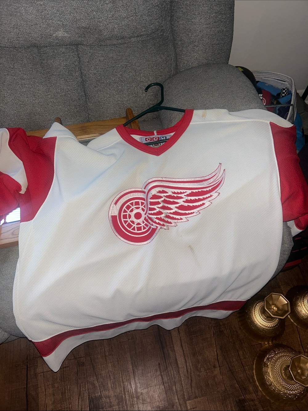 Stitched Red Wings Jersey